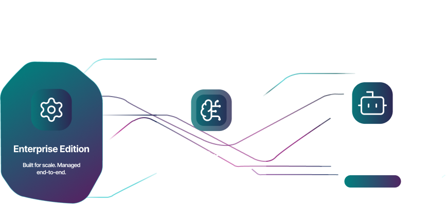 Enterprise Edition, Juice SaaS, and Juice PaaS with connecting flow lines